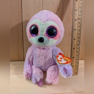TY Beanie Boos Pink and Purple Sloth Plush Dreamy